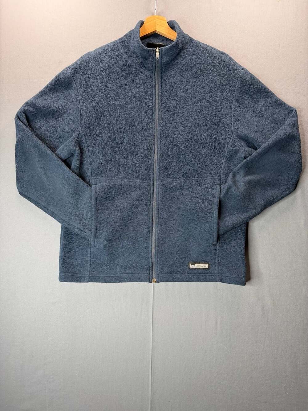 REI Men's Size Medium Navy Full Zip Up Long Sleeve Fleece Jacket